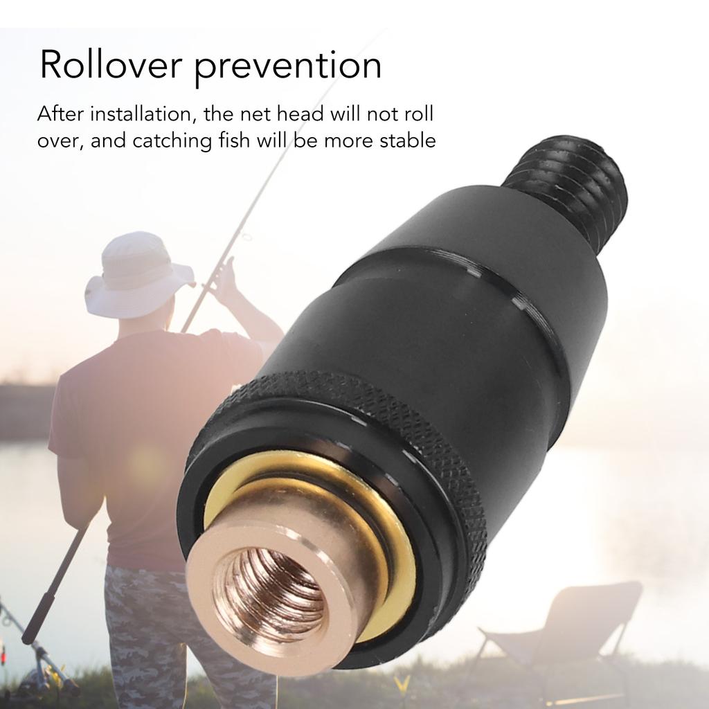 8mm Fishing Net Rod Pod Connector Anti Rotation Screw Net Head Adapter Universal Connector Fishing Accessories Black