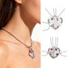 Heart Pendant Necklaces 1 Set Best Friends Forever Splicing Rhinestone