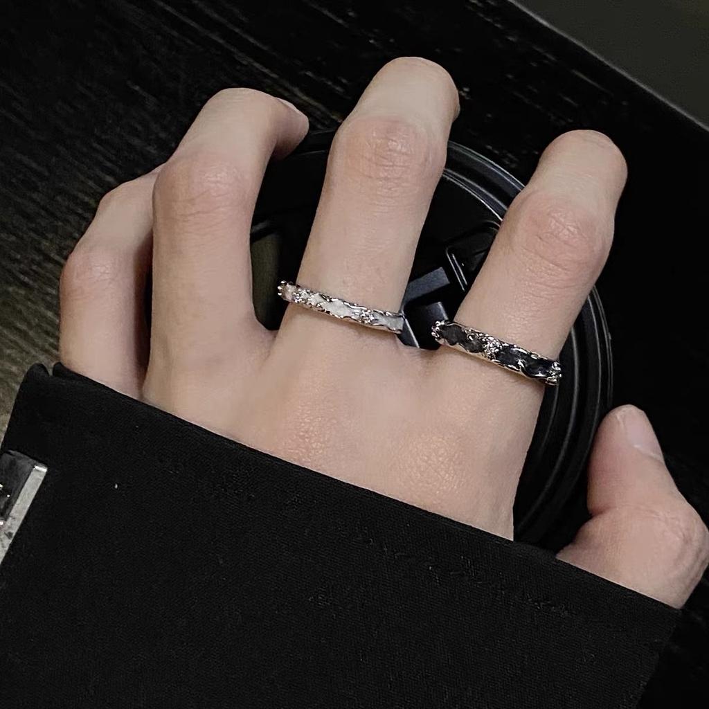 Anillo de Pareja, Diseño a Pequeña Escala, Anillo Abierto para Dedo, Estilo Genial, para Hombres y Mujeres, Anillo para Dedo Índice