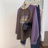 Extra-large Vintage Shoulder Sleeve Printed Long-sleeved T-shirt for Men and Women, Autumn Casual Round-neck Top