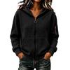 Damen Kapuzenpullover mit Reißverschluss Langarm Kapuzen-Sweatshirts Lässige Trendige Jacke