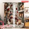 2pcs 2D Flat Printing Merry Christmas Curtains Snowman Winter Versatile 100% Polyester Without Electricity Spring Perfect for