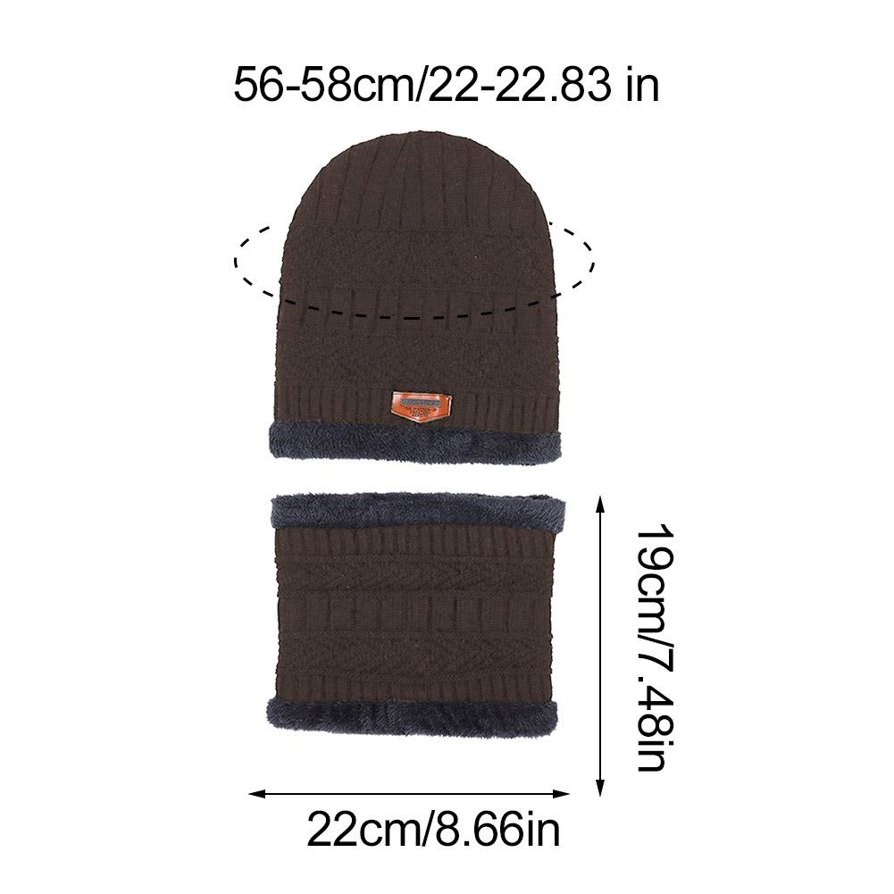 Winter Thickened Knitted Hat For Men Fleece Lined Warm Neck Thickened Warm Windproof Cold-Resistant Hat For Cold Weather Cycling