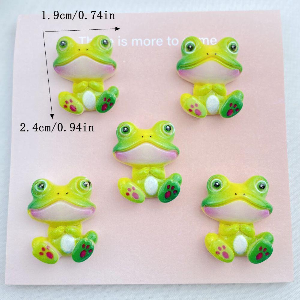 10Pcs New Models Colorful Cartoon Frog Series Resin Scrapbook DIY Jewelry Hairpin Headrope Decoration Crafts Diy Accessories