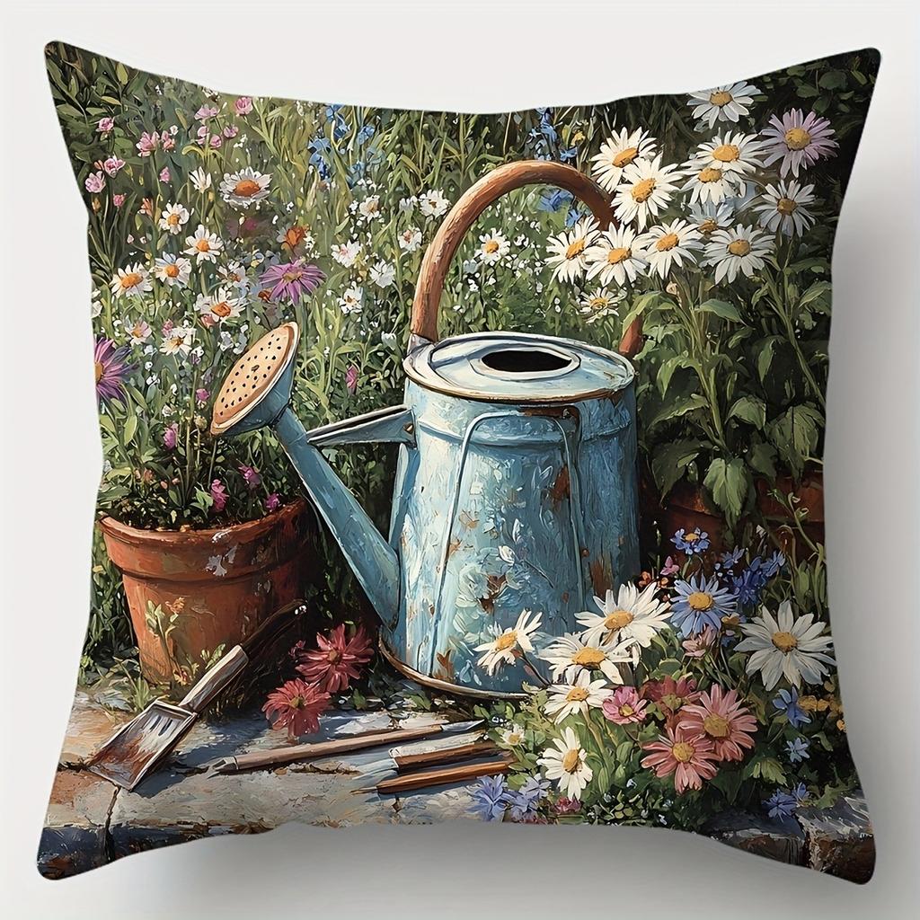 Charming Garden Scene PillowcasesLiving room sofa cushion cover, soft and comfortable, bedroom room decoration