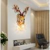 Vintage Wall Lamp Creative Deer Head Living Room Wall Hanging Lamp Bedroom Hallway Crystal Lamp