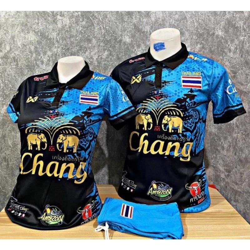 THAILAND National Football Soccer Polo Shirt Sport Training JERSEY CHEER Print Quick Dry Short Sleeve Uniform Elephant Logo Design Polyester Spandex