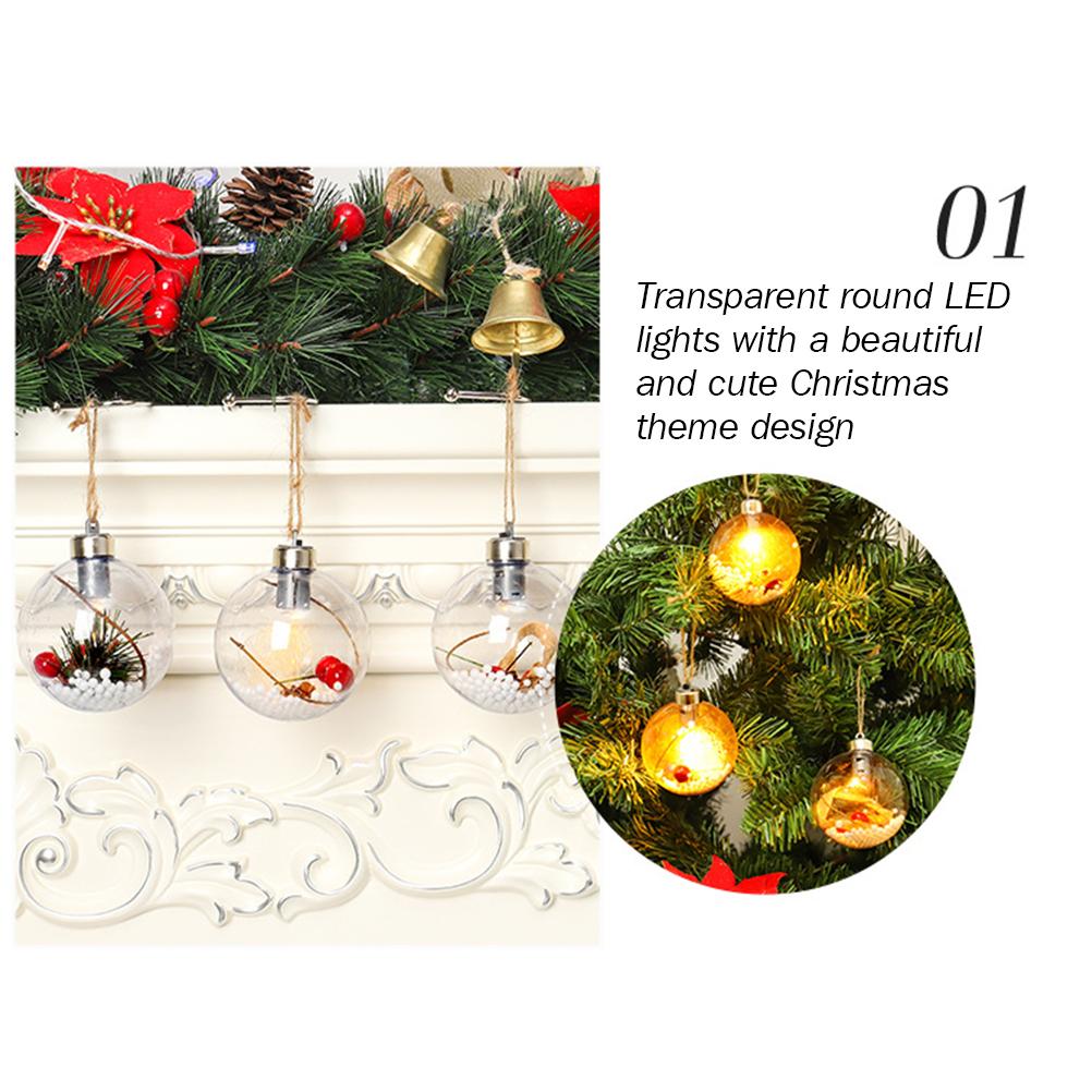 Christmas Baubles Balls with LED Light Hanging Pendant Christmas Tree Ornaments Home Hanging Ornament