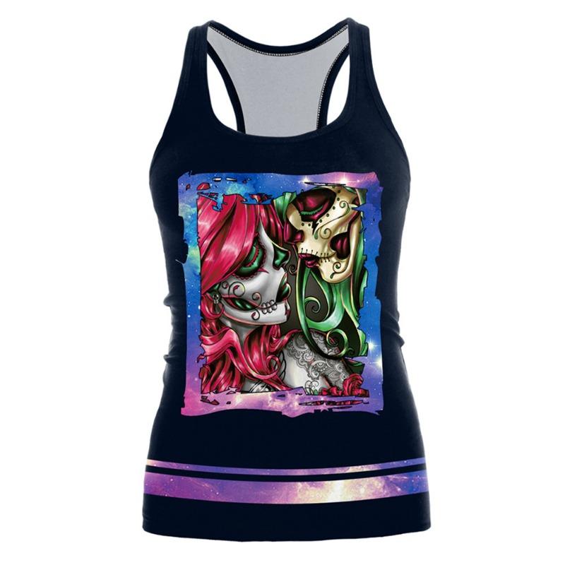 Halloween Animal Anime Digital Print Women's I-shaped Vest Yoga Top
