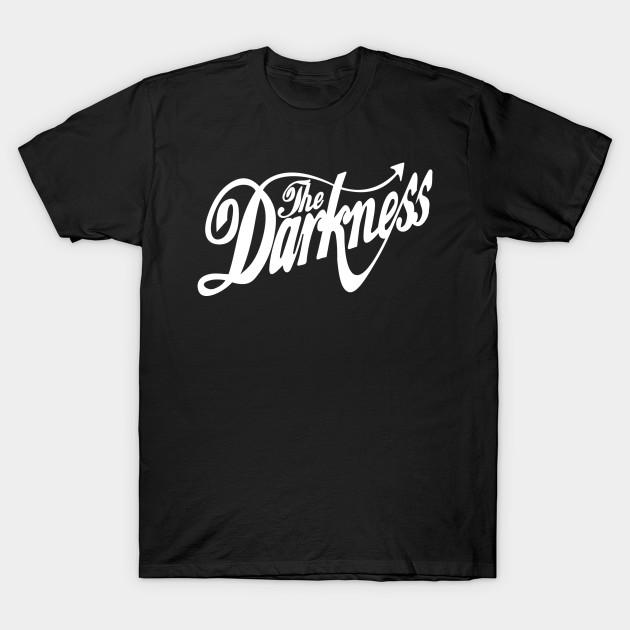 

Мужская черная футболка с принтом The Darkness Band Белый текст Печать на трансферной бумаге без вырезания Хлопковая футболка 3XL чёрный