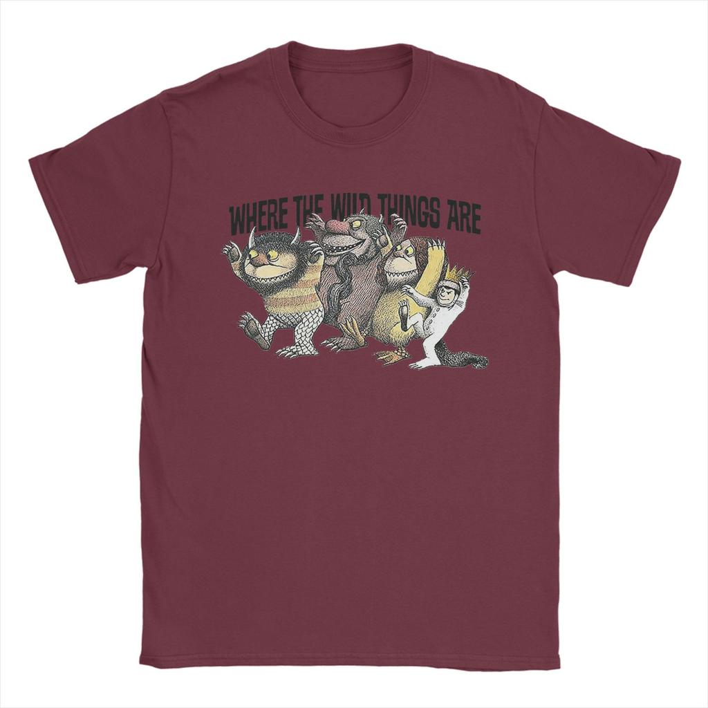 Men's Where The Wild Things Are T Shirts  100% Cotton Tops Casual Short Sleeve Crew Neck Tees 4XL 5XL 6XL T-Shirt