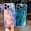 For Apple iphone 12 Pro Max 14 13 Plus Clear Cover Transparent for Artistic Pink Marble White Brown Leopard Print Phone Case TPU