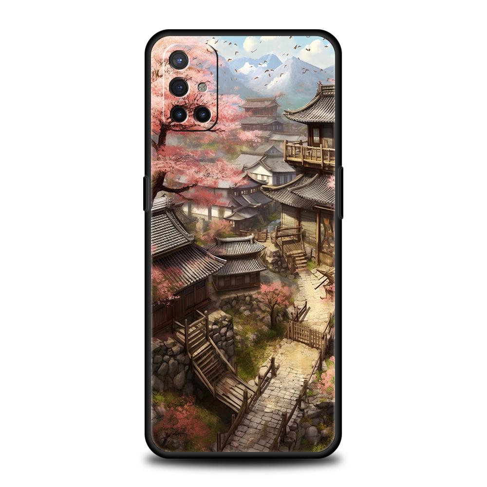 Phone Case For Oneplus 13R 12R 13 12 10T 10R Nord N100 N200 N10 10 9 9R 9RT CE 2 Z Pro Soft TPU Chinese Architecture Landscape