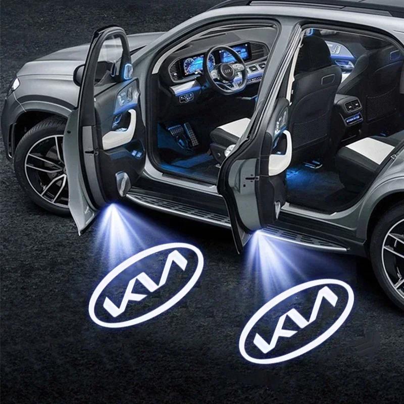 AIB1 2pcs LED Car Interior Door Welcome Light Ghost Shadow Projector Logo Light for KIA Cerato 2005-2012 Decoration Auto Accessoires