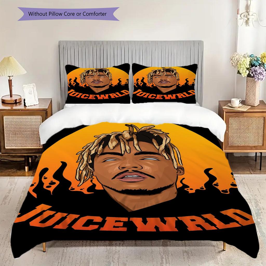Juice Wrlds Legacy Artistic Expression Emotion Three-piece set (1 * duvet cover + 2 * pillowcase, without core) 2D Flat Soft and comfortable