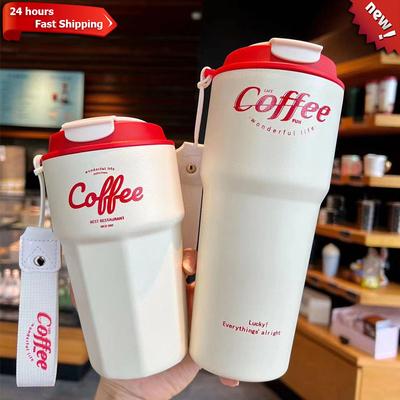 Tazza da caffè portatile in acciaio inossidabile a doppia parete, a prova di perdite, thermos da viaggio, termica, isolata per auto, 420 ml/620 ml