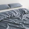 King Size Flax Linen Duvet Set - 3 Piece with Duvet Cover and Pillow Shams for Breathable Sleep and Durability