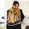New European and American Retro War Horse Picture Imitation Cashmere Autumn and Winter Warm Scarf Travel Photo Decoration Large Shawl Scarf