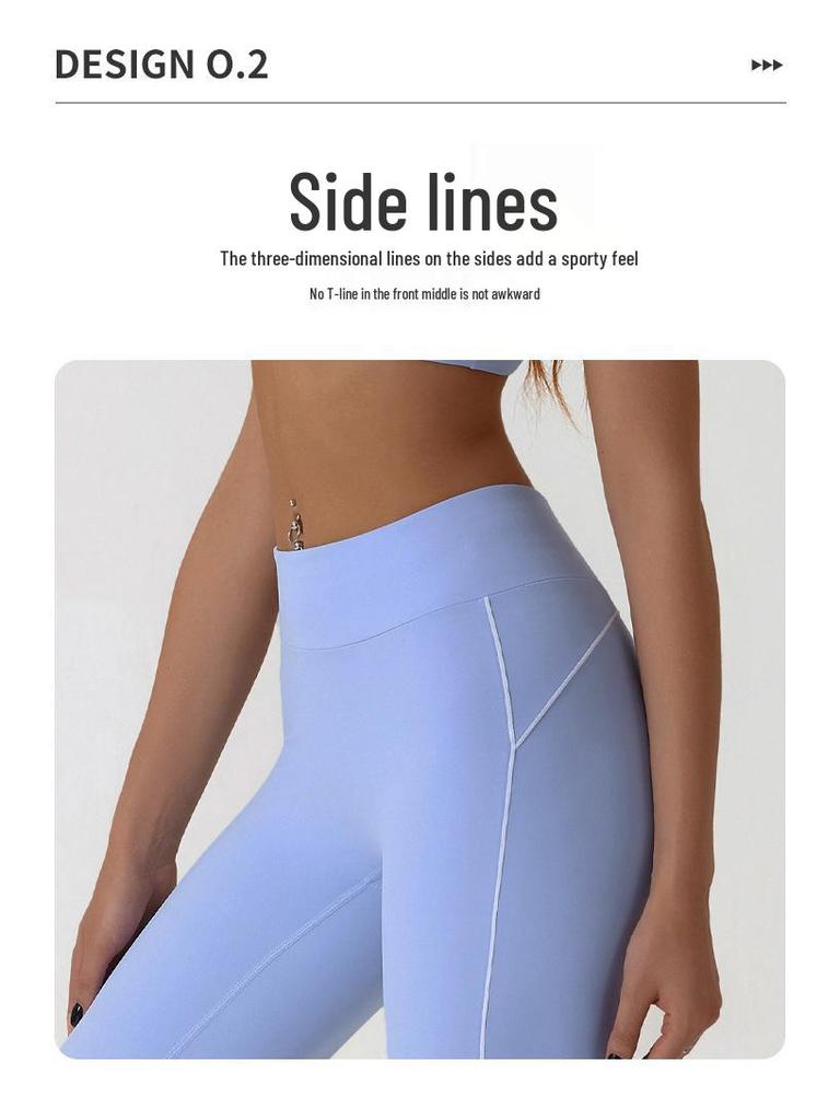 High Waist Nude-Feel Hip-Lifting Yoga Pants for Women - Flared Slit Design for Dance, Fitness, and Outdoor Activities