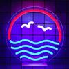 Aclorol Sunset Sunrise Neon Signs Wall Decor Sea Wave LED Neon Sign Aesthetic Room Decor for Bedroom Backdrop  LED Lights Up Sig