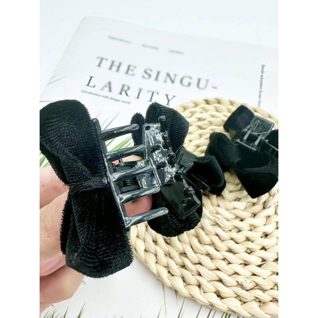 1 Pcs Black Black Bow Tie Grip Clip At the Back of the Head For Women Girls Suitable for Daily Use