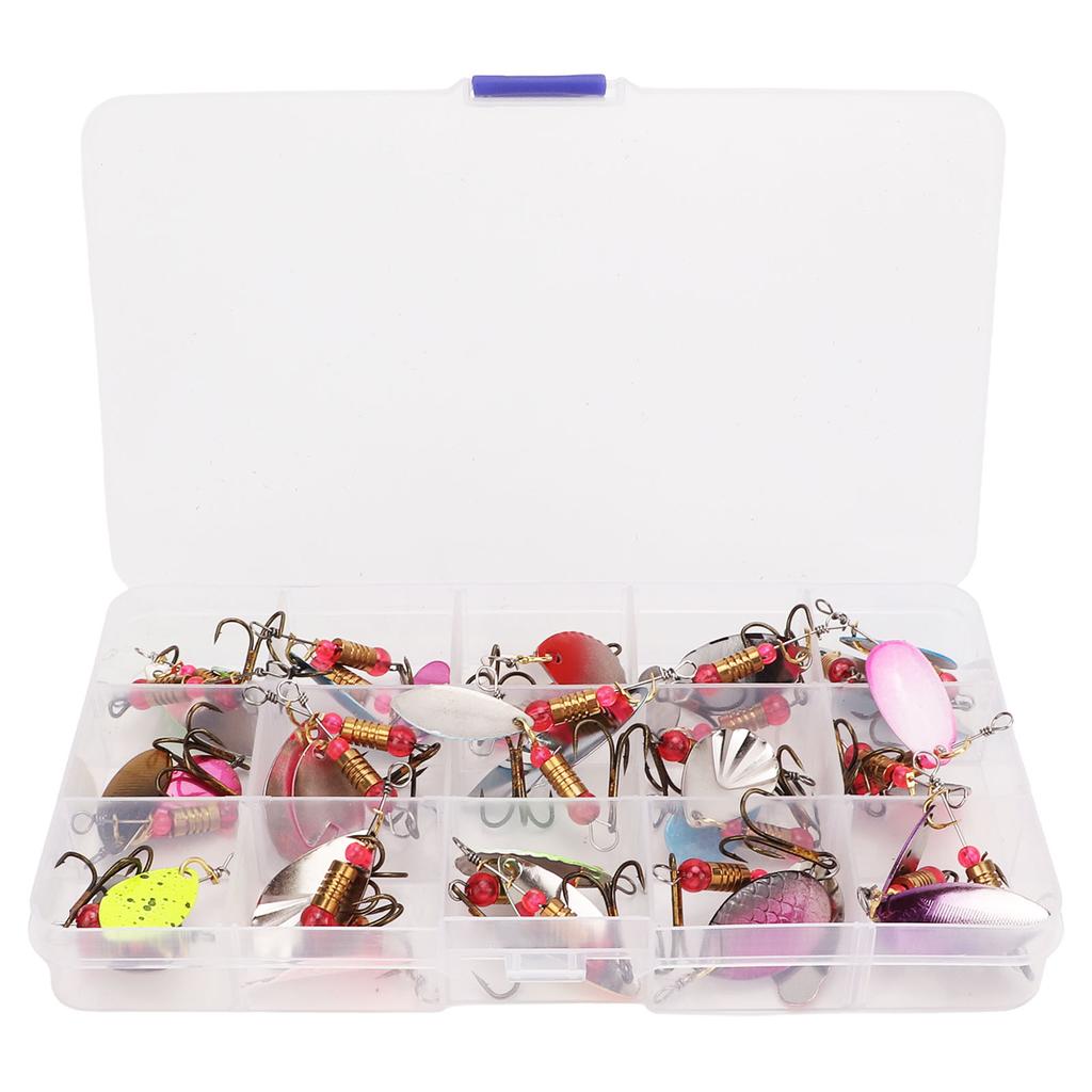 30Pcs Spinning Sequin Bait Metal Spinner Lure Simulation Fake Bait Outdoor Fishing Gear