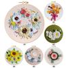 Seturi de broderie cu punct de cruce Ștampilat cu flori cu fir de culoare din pânză de cerc