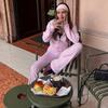 Flared Pants Sets Women 2 Pieces 2025 New Fashion Hoodie Coat Women Suit Casual Two Piece Set Women Outfits