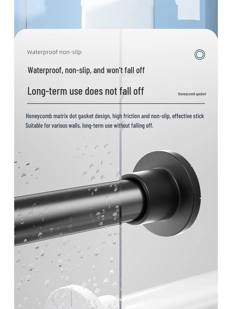 Telescopic Clothes Drying and Curtain Rod: For Bedroom, Bathroom, Wardrobe, Balcony, and Shower. Sturdy, Thickened Design Supports Heavy Garments.