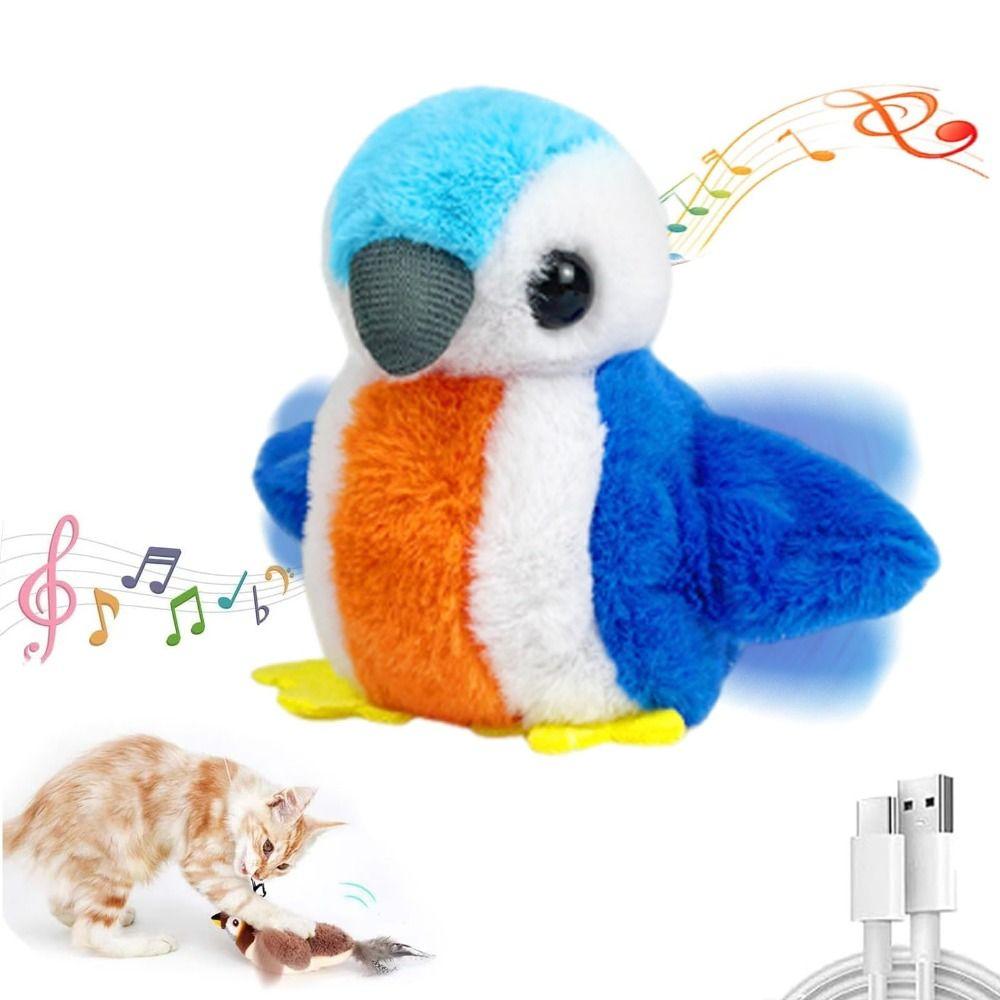 

Hanging Flying Bird Cat Toy Vivid Chirping Pet Simulation Bird Toy for Bored Cat B