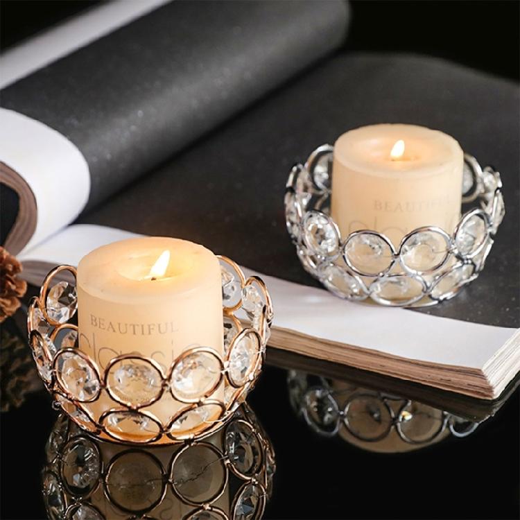 Tealight Candle Holder Votive Candle Stand Crystal Bowl Decorative Candlesticks