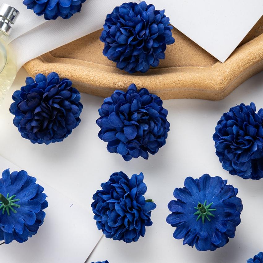 50Pcs Artificial Hydrangea Flowers for Wedding Garden Home Decor Christmas Party Diy Candy Box Scrapbook Pink Ball Chrysanthemum
