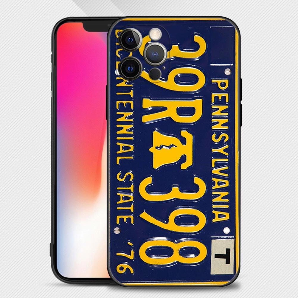 Retro Funny License Plate Number Car Case For Apple iPhone 15 14 13 12 11 Pro Mini XS Max XR X 7 8 Shell Capa