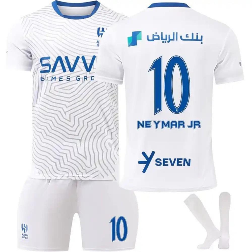 

2024-25 Al-Hilal Away #10 NEYMAR JR Sport Training Jersey Set with Socks Teens Kids Adults Custome Name Football Kits 3XL