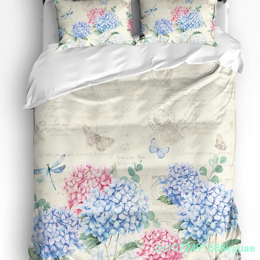 Fiori Selvatici Eucalipto Girasole Pianta Lavanda Set Biancheria da Letto 3 Pezzi per Letto Matrimoniale Tessile per la Casa Copripiumino Coperta Copricuscino