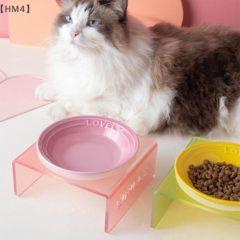 Vassoio per Cibo per Gatti Stile Nordico Ciotola in Ceramica Multicolore Ciotola per Animali Domestici Ciotola per Acqua per Gatti Supporto in Acrilico per Cibo per Gatti Articoli per Animali Domestici
