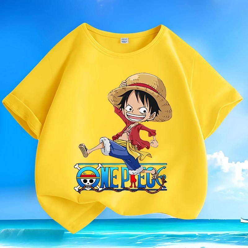 Newly Released Printed Cartoon Character for Boys and Girls Childrens Roundneck Summer Shortsleeved Shirt