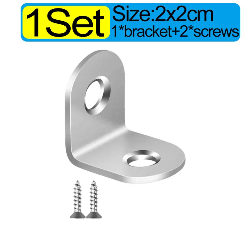 

Stainless Steel Corner Brackets Universal 90 Degree Angle Fixed Bracket Cabinet Layer Board Connector Furniture Hardware Kits