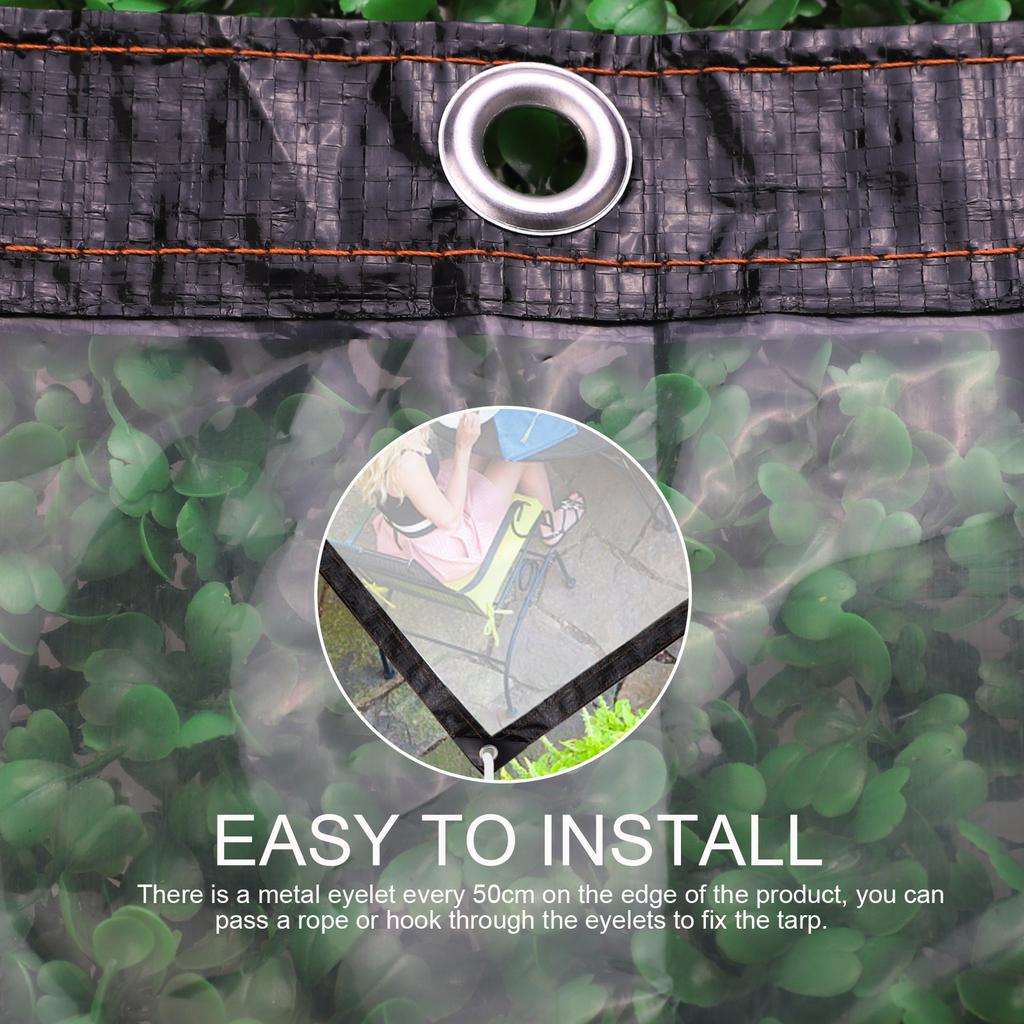 Clear Tarp Waterproofing Rainproof Transparent Plastic Tarp Cover with Eyelet for Chicken Coop Greenhouse Plant