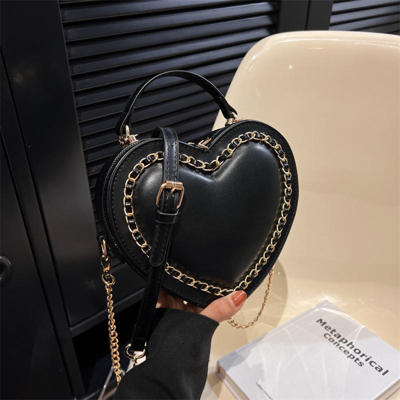 Chic Sweet Heart Crossbody Bags for Women JK Lolita Bag Solid Kawaii Shoulder Bag Office Lady Uniform PU Pack Bolso Mujer 2026