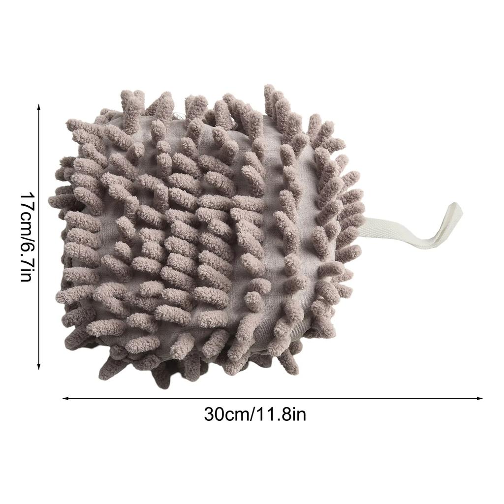 2pcs Chenille Hand Towel Hanging Thickened Super Absorbent Quick-drying Hand Ball Cleaning Cloth Kitchen Dishcloth