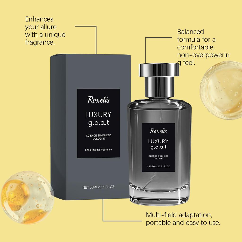 Roxelis Elegant Fragrance of Flowers and Trees Men's Perfume, Warm, Woody and Calm Fragrance, Mature Commuter Dating, Neutral Light Fragrance 80ml