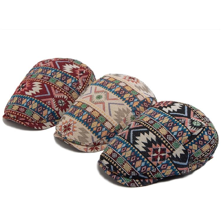 Elegant Embroidered Beret Hat Stylish Unisex Accessory Comfortable Wear For Outdoor Adventures And Social Gatherings