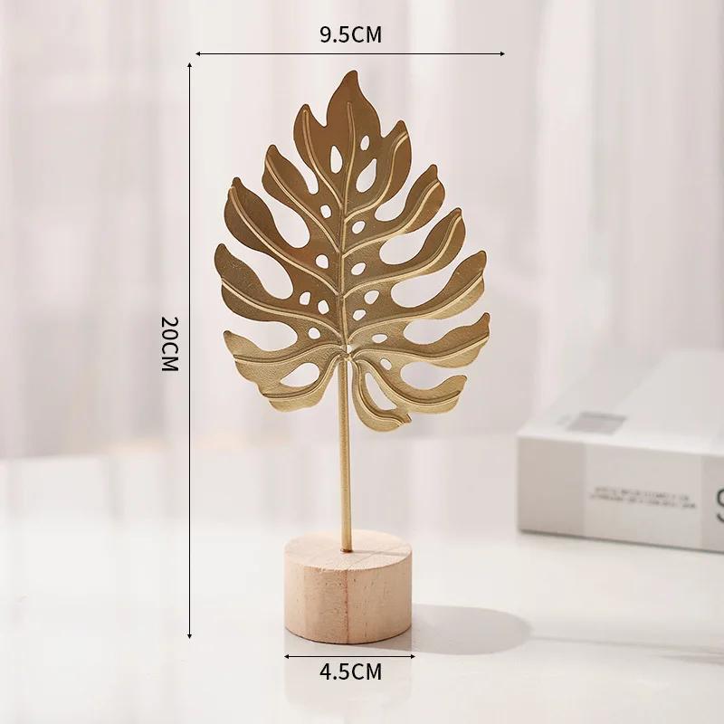 

Golden Ginkgo Leaf Feather Metal Model Figurines Manual Desktop Crafts Ornaments Photo Props Statues Sculptures Home Decor