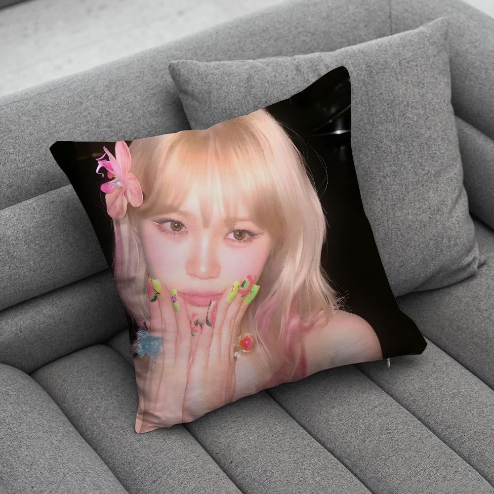 CChaewon LLesserafimSS Pillow Case Soft Cushion Cases for Farmhouse Sofa Decor Home Decorations and Protector