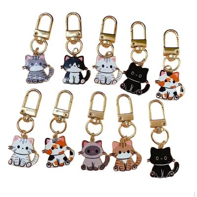 Cat Keychain Key Rings Cartoon Party Favor Creative Handbag Charm Acrylic Keyring Animal Pendant