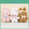 Adorable Plush Bunny Keychain Soft Stuffed Animal Whites Pink Brown 15cm