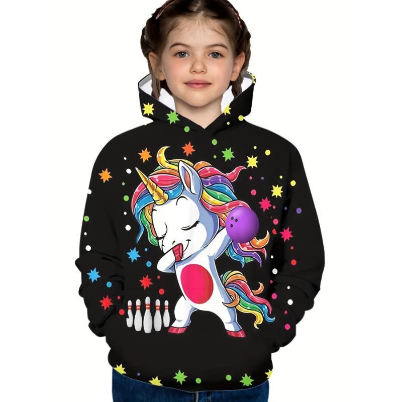 

Детская толстовка с капюшоном Kid Adorable Pony 3D Print Hoodie Осень-Весна Уличная одежда для детей с длинным рукавом и рисунком единорога 100CM