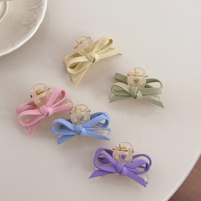 Summer Cream Color Fabric Bow Grab Clip Small Size Princess Hair Claw Broken Bangs Side Card Accessories Leading Fashion New In