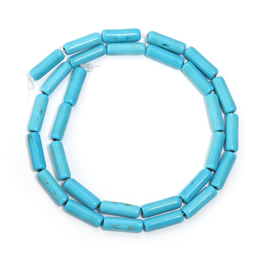 Natural Turquoise Stone Beads Blue White Cylinder Tube Shape Loose Spacer Beads For DIY Charm Bracelet Necklace Jewelry Making